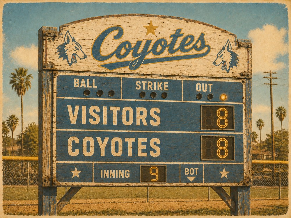 The Coyotes scoreboard